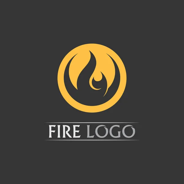 Векторні Ілюстрації Шаблон Дизайну Вогню Логотип Вогню Гарячий Помаранчевий — стоковий вектор