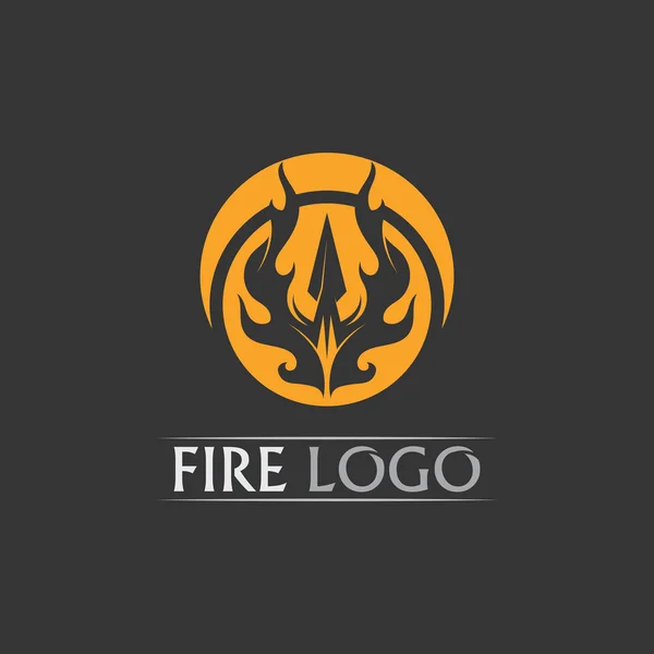 Feuer Flammenvektor Illustration Design Vorlage Feuer Logo Heiß Orange — Stockvektor