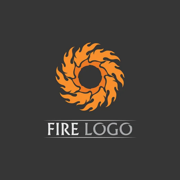 火のロゴとアイコン ホット炎の要素ベクトル炎のイラストデザインエネルギー 暖かい 料理のサイン アイコン 電源熱 — ストックベクタ