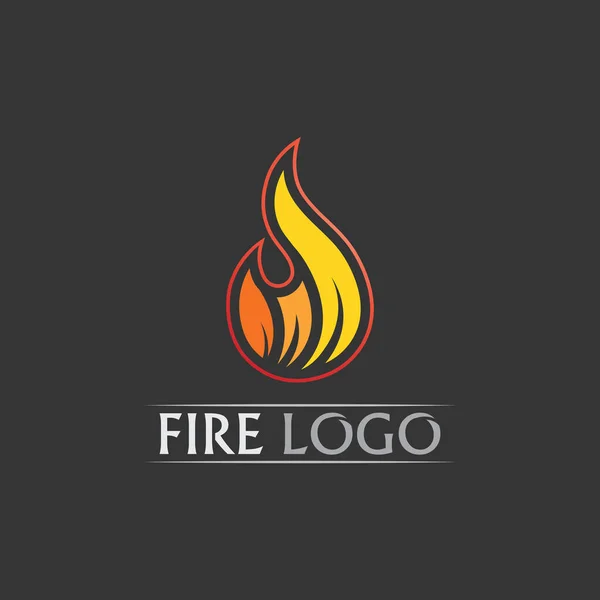 Fuoco Logo Icona Elemento Fiammeggiante Caldo Fiamma Vettoriale Illustrazione Progettazione — Vettoriale Stock