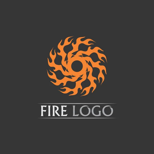 Feuer Logo Und Symbol Heißes Flammendes Element Vektor Flamme Illustration — Stockvektor