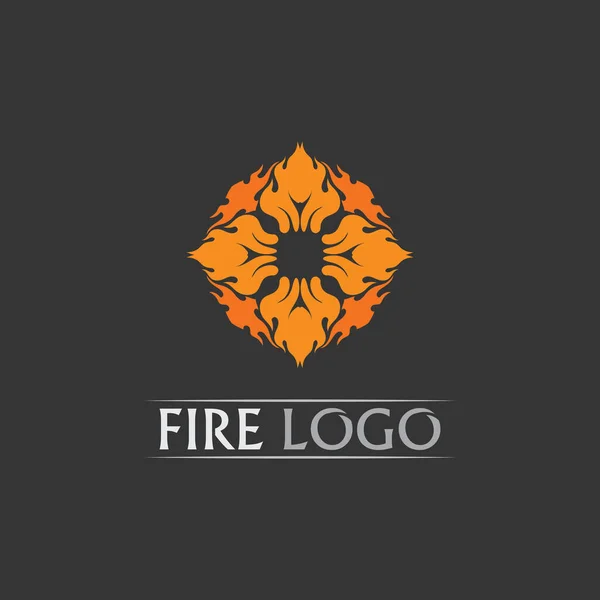 Brandlogo Pictogram Heet Vlammend Element Vector Vlam Illustratie Ontwerp Energie — Stockvector