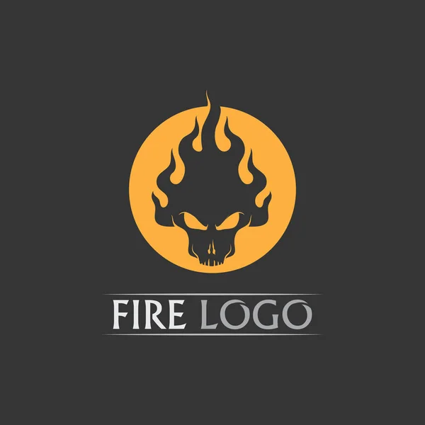 Fire Flame Vector Illustration Design Template Power Hot Icon Logo — Stock Vector