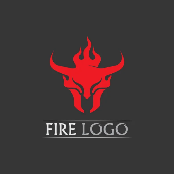 Fuego Llama Vector Ilustración Diseño Plantilla Poder Caliente Icono Logotipo — Vector de stock