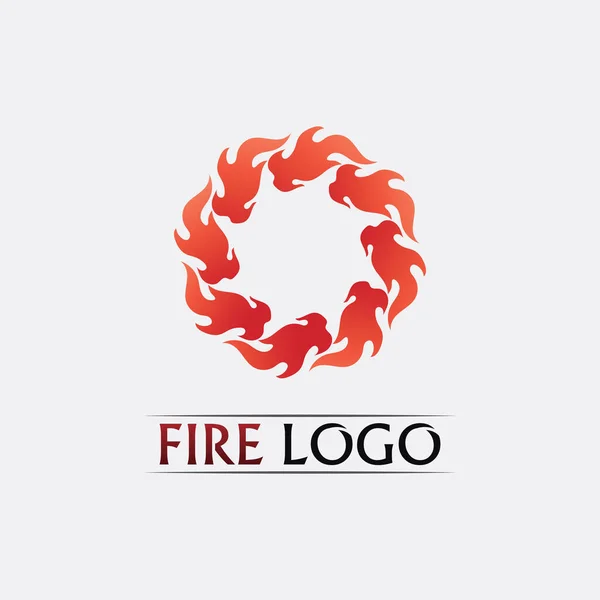 Feuer Flammenvektor Illustration Design Vorlage Abstraktes Logo Feuer Und Vektor — Stockvektor