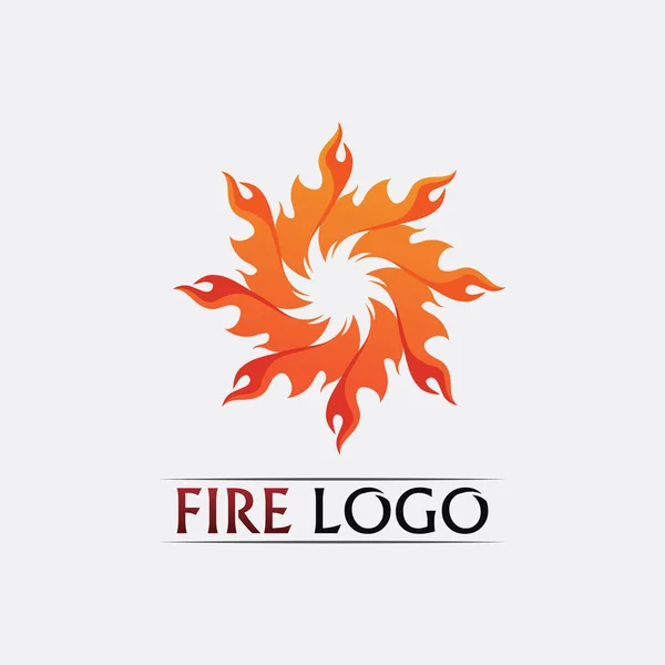 Fuego Llama Vector Ilustración Diseño Plantilla Logotipo Abstracto Fuego Vector — Vector de stock