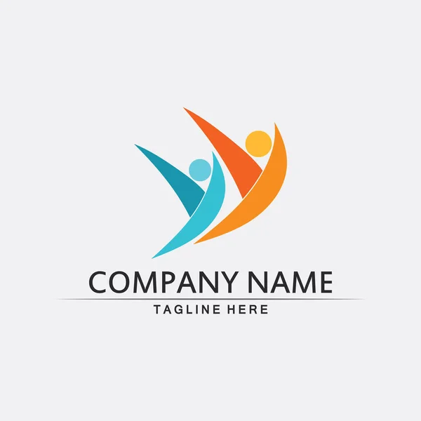 Logo Communautaire Personnes Équipe Travail Entreprise Vecteur Logo Groupe Design — Image vectorielle