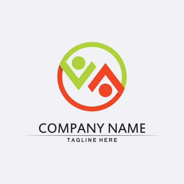 Logo Communautaire Personnes Équipe Travail Entreprise Vecteur Logo Groupe Design — Image vectorielle