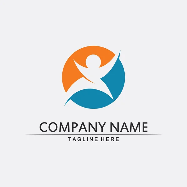 Logo Communautaire Personnes Équipe Travail Entreprise Vecteur Logo Groupe Design — Image vectorielle