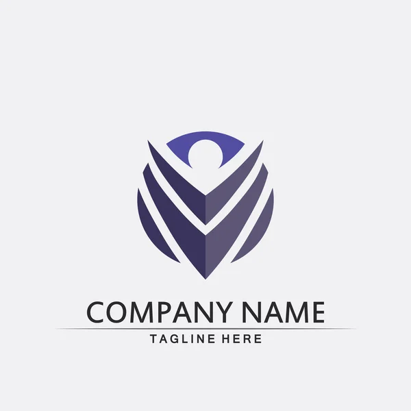 Logotipo Gente Equipo Trabajo Personas Éxito Grupo Comunidad Empresa Del — Vector de stock