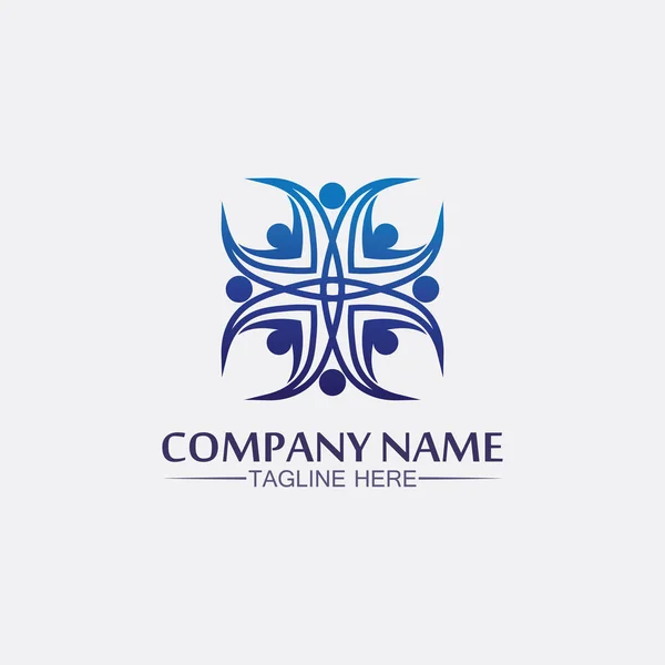 Succes Logo Team Work Brand Business Logo Vector Community Image — Vector de stock