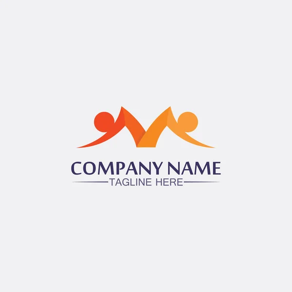 People Logo Team Succes People Work Group Community Group Company — Stock Vector