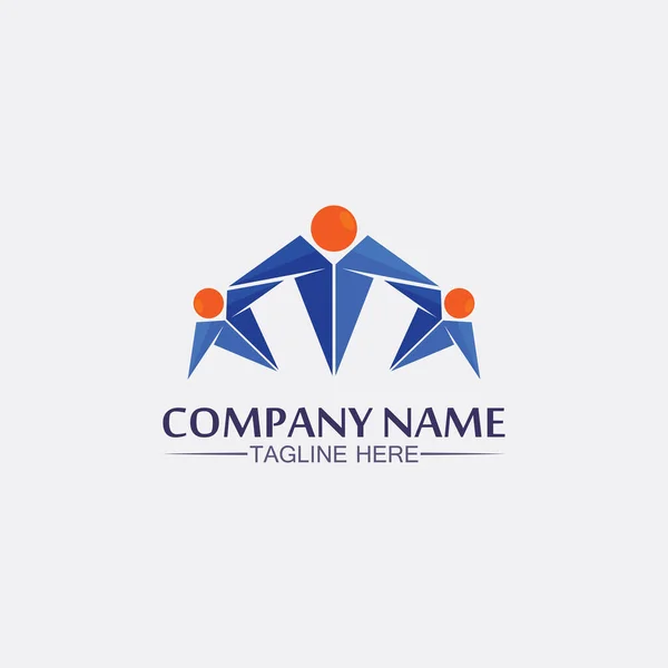 Människor Logotyp Team Succes Människor Arbetar Grupp Och Gemenskap Grupp — Stock vektor