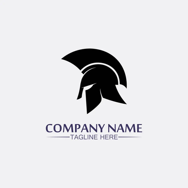 Спартанський Шолом Гладіатор Шаблон Логотипу Векторний Дизайн Значка Головна Іконка — стоковий вектор
