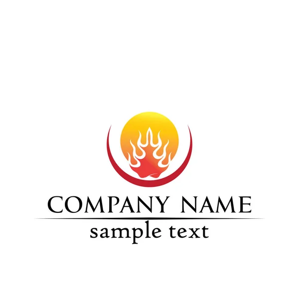 Feu Flamme Nature Logo Symboles Icônes Modèle — Image vectorielle