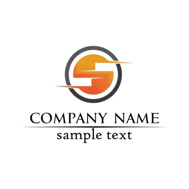 S harfli şirket logosu tasarım vektörü