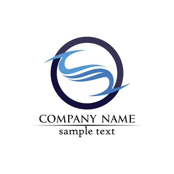 Waves Beach Logo Symbols Template Icons App — Stock Vector