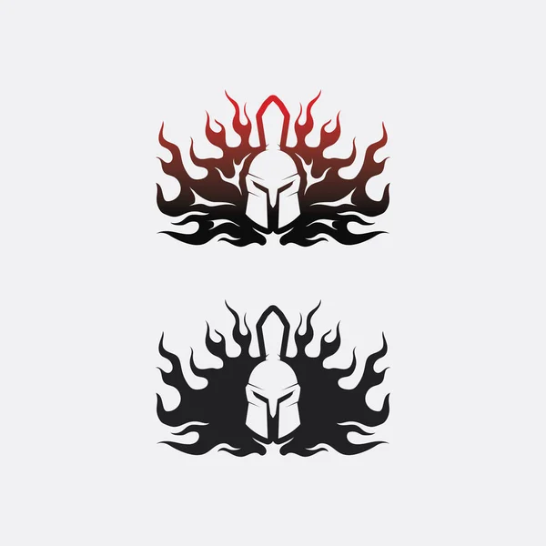 Spartan Helm Gladiator Logo Vorlage Vektor Icon Design Kopf Ikone — Stockvektor