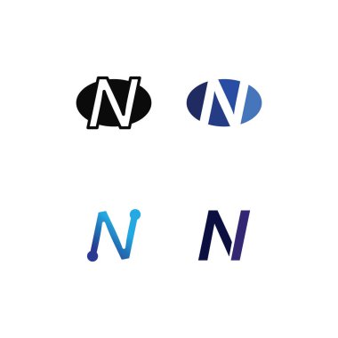 N logo yazı tipi şirket logosu ve harf ilk N tasarım vektörü ve logo için harf