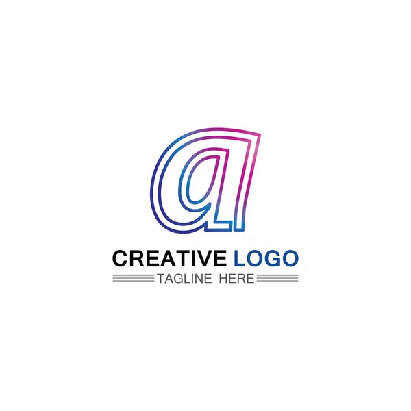 Una Lettera Logo Modello Icona Vettoriale Illustrazione Design — Vettoriale Stock