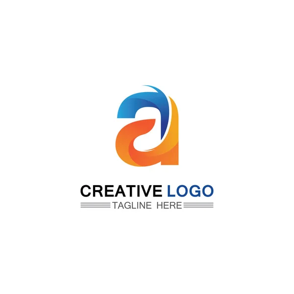 Een Letter Template Vector Pictogram Illustratie Ontwerp Logo — Stockvector