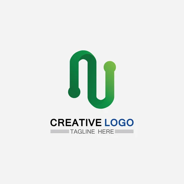 Logo Font Company Logo Business Letter Initial Design Vector Letter — Stock Vector