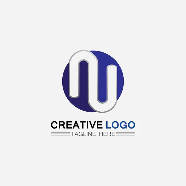 Logo Font Azienda Logo Business Lettera Iniziale Design Vector Lettera — Vettoriale Stock