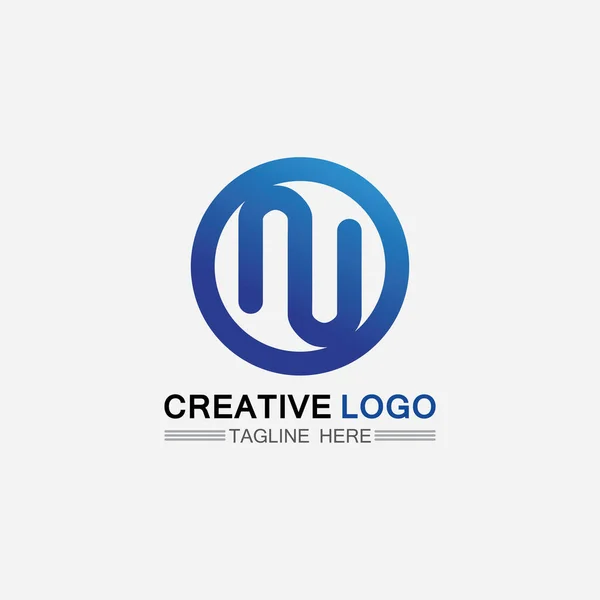 Logo Font Azienda Logo Business Lettera Iniziale Design Vector Lettera — Vettoriale Stock