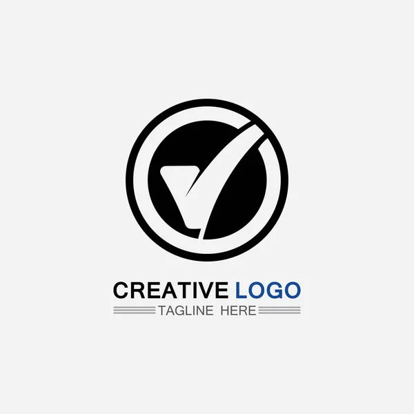 Checklist Vink Merkteken Logo Vector Pictogram Tik Symbool Groene Kleur — Stockvector