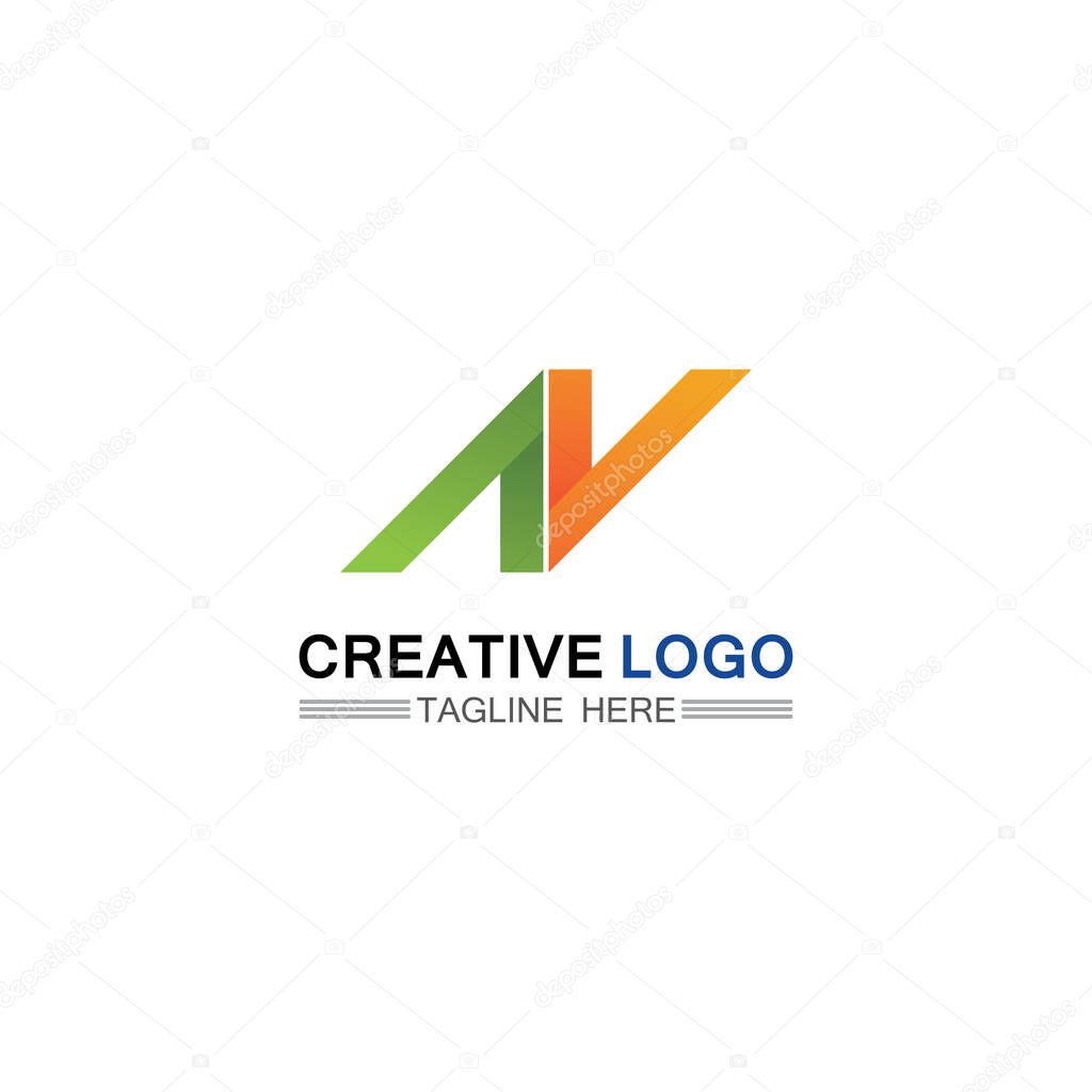 N logo font company logo business and letter initial N design vector and letter for logo