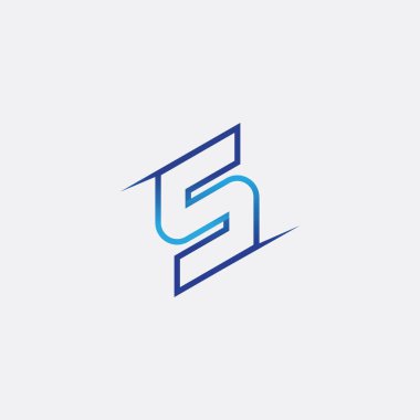 S harfi logo tasarım vektörü