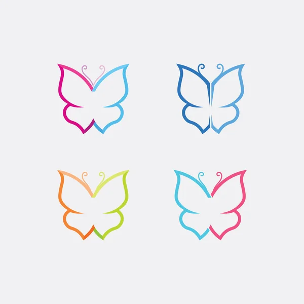 Διάνυσμα Πεταλούδα Εννοιολογική Απλή Πολύχρωμο Εικονίδιο Λογότυπο Εικονογράφηση Διανύσματος — Διανυσματικό Αρχείο