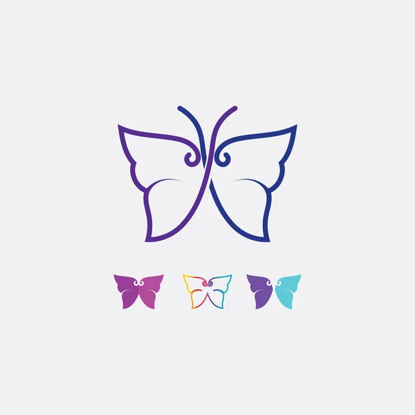 Vector Butterfly Conceptual Simple Icono Colorido Logo Ilustración Del Vector — Vector de stock