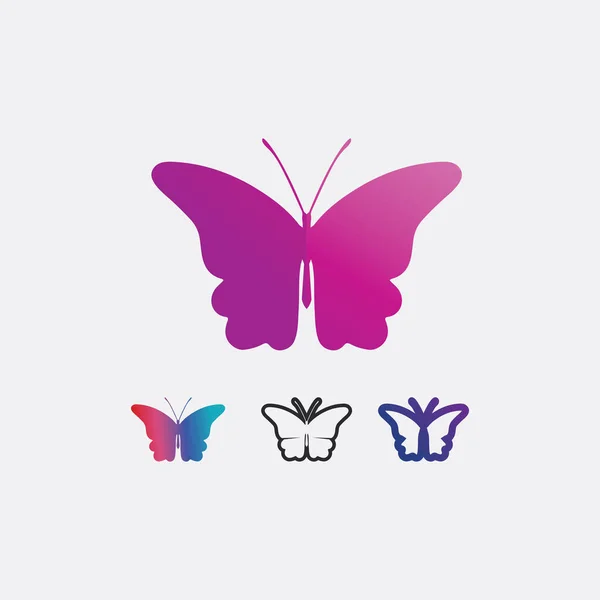 Vector Butterfly Conceptual Simple Icono Colorido Logo Ilustración Del Vector — Vector de stock