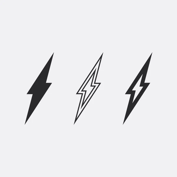 Flash Eléctrico Vector Rayo Icono Logotipo Símbolos — Vector de stock