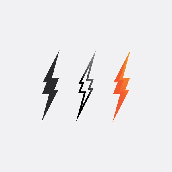 Knipperende Elektrische Vector Bliksem Pictogram Logo Symbolen — Stockvector