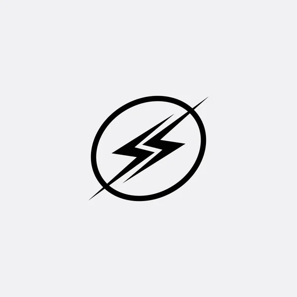 Flash Eléctrico Vector Rayo Icono Logotipo Símbolos — Vector de stock