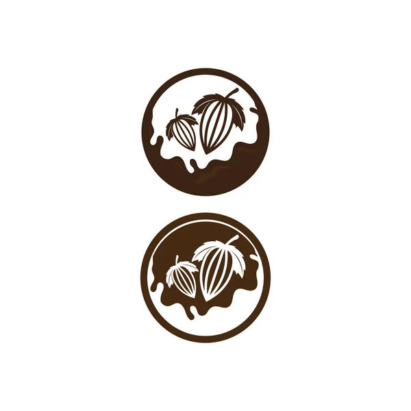 Logotipo Chocolate Cacao Icono Vector Diseño Frutos Secos Frutos Secos — Archivo Imágenes Vectoriales