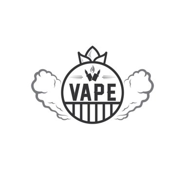 vape ve buhar logosu duman vektörü ve buharlaştırma cihazı ve yaşam tarzı modern sigara için tasarım ayarla
