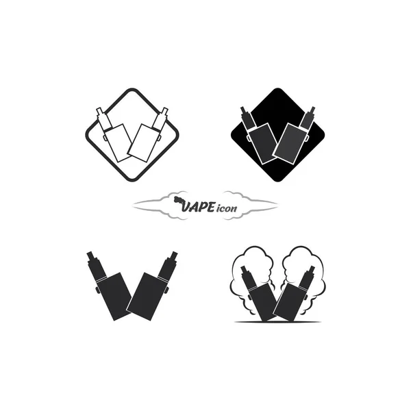 Vape Vapor Logo Icône Fumée Vecteur Set Design Pour Vapeurs — Image vectorielle