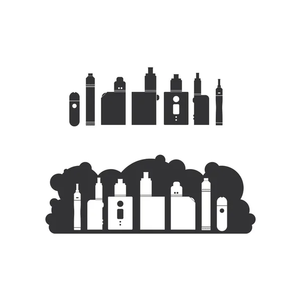 Vape Vapor Logo Icon Smoke Vector Set Design Vapers Vaping — Stock Vector