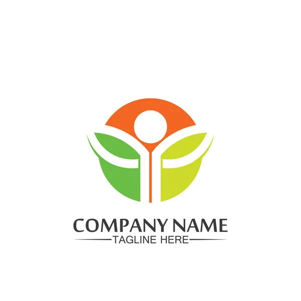 Logotipo Gente Equipo Trabajo Personas Éxito Grupo Comunidad Empresa Del — Vector de stock