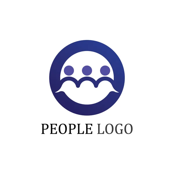 Logotipo Gente Equipo Trabajo Personas Éxito Grupo Comunidad Empresa Del — Archivo Imágenes Vectoriales