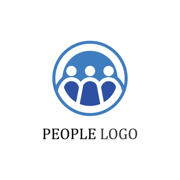 Logotipo Gente Equipo Trabajo Personas Éxito Grupo Comunidad Empresa Del — Archivo Imágenes Vectoriales