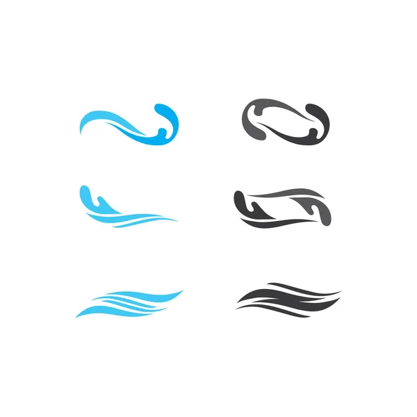 Vague Eau Icône Soleil Illustration Vectorielle Logo — Image vectorielle