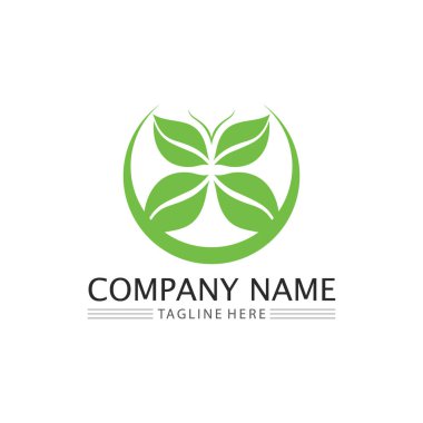 İŞ VECTOR GREEN ECOLOJY DESİGN İKONU 'NUN BAĞIRILMASI VE DOĞAN Ağaç Logosu
