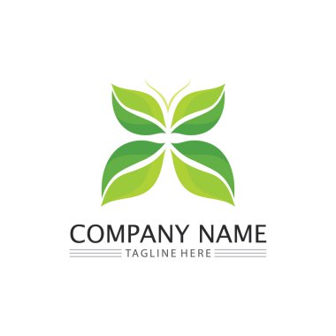 İŞ VECTOR GREEN ECOLOJY DESİGN İKONU 'NUN BAĞIRILMASI VE DOĞAN Ağaç Logosu