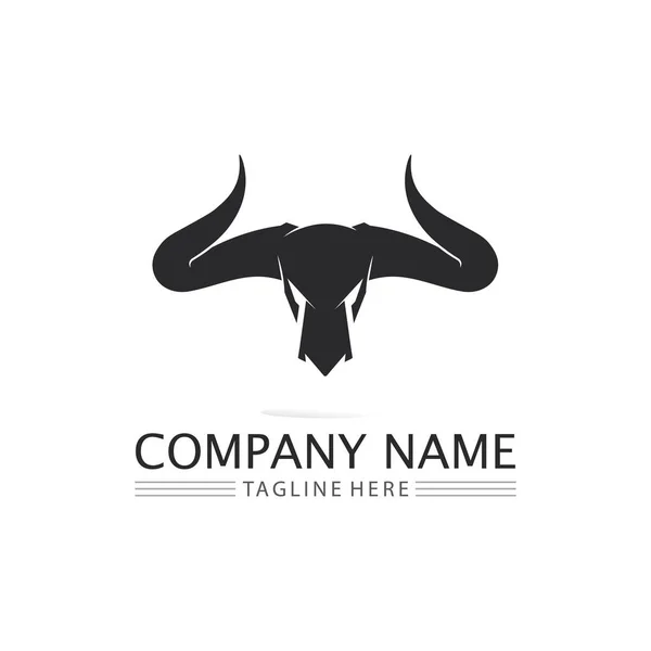 Tête Buffle Taureau Vache Animal Mascotte Logo Vecteur Pour Sport — Image vectorielle