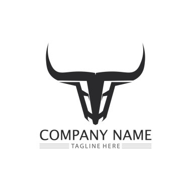 Bufalo başlı inek maskotu logosu spor boynuzu hayvan memelilerinin baş logosu vahşi matador için tasarım vektörü