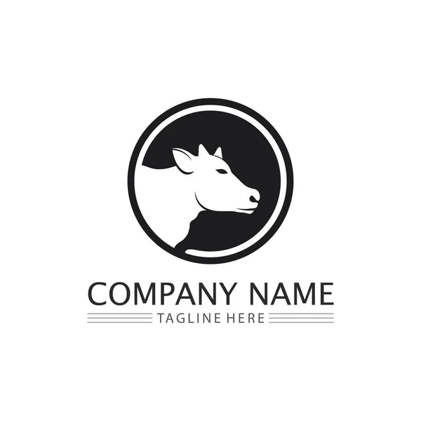 Tête Buffle Vache Animal Logo Mascotte Vecteur Conception Pour Sport — Image vectorielle